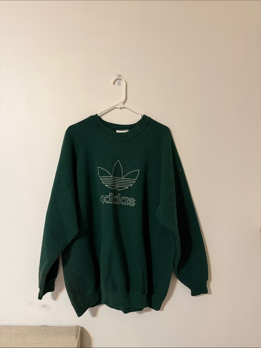 adidas Dark Green Trefoil Crewneck Sweatshirt